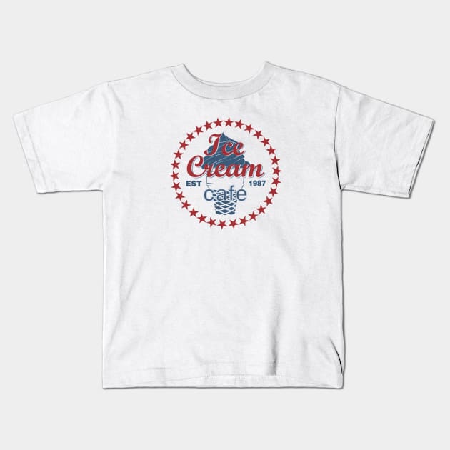 ice cream cafe Kids T-Shirt by vender